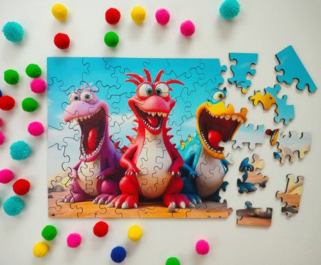 Puzzle drewniane – Dream Team – Dinozaury – 50 el.