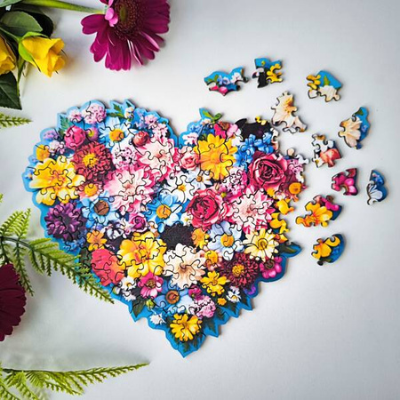 Puzzle drewniane Milliwood - Celebrating - Floral Heart 23,5x19,5 - 100 el.