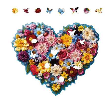 Puzzle drewniane Milliwood - Celebrating - Floral Heart 23,5x19,5 - 100 el.