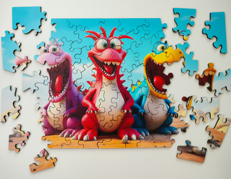 Puzzle drewniane – Dream Team – Dinozaury – 50 el.