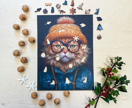 Puzzle drewniane – Cold is cool – Kot Giovanny – 316 el.