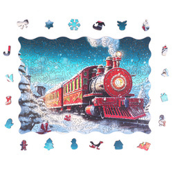 Puzzle drewniane – Christmas – Świąteczny pociąg – 200 el.