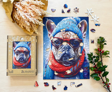 Puzzle drewniane – Cold is cool – Buldog Gustaw – 316 el.