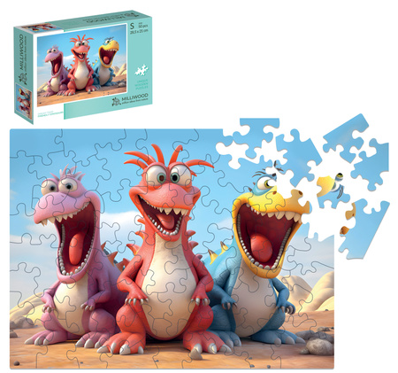 Puzzle drewniane – Dream Team – Dinozaury – 50 el.