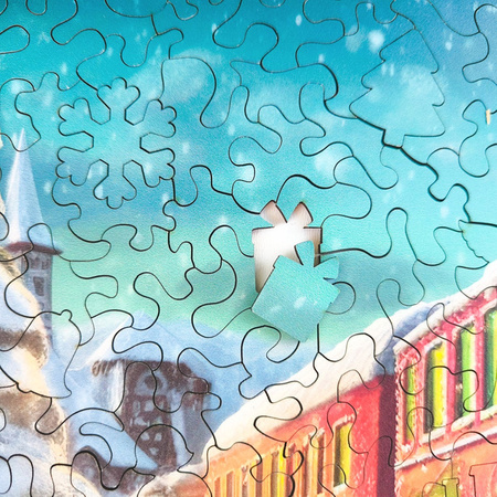 Puzzle drewniane – Christmas – Świąteczny pociąg – 200 el.