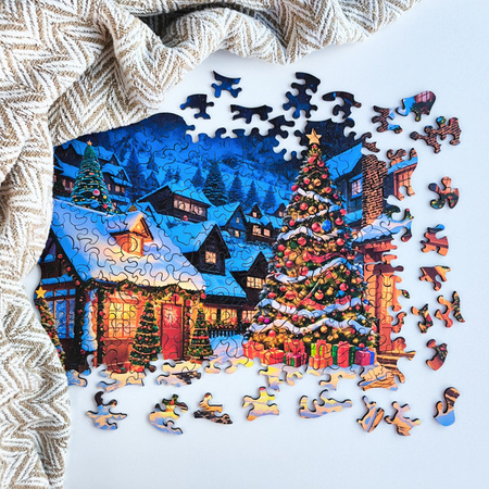 Puzzle drewniane – Christmas- Świąteczna wioska – 200 el.