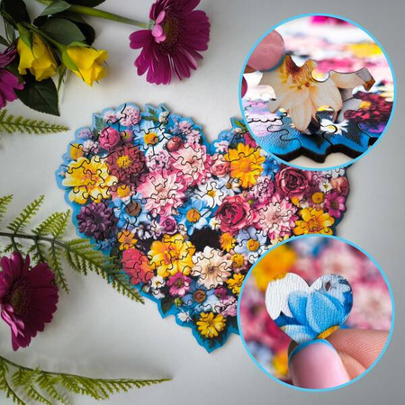 Puzzle drewniane Milliwood - Celebrating - Floral Heart 23,5x19,5 - 100 el.