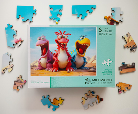 Puzzle drewniane – Dream Team – Dinozaury – 50 el.