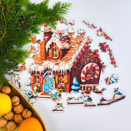 Puzzle drewniane – Christmas – Domek z piernika 100 el.