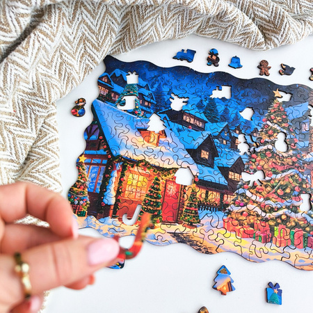 Puzzle drewniane – Christmas- Świąteczna wioska – 200 el.