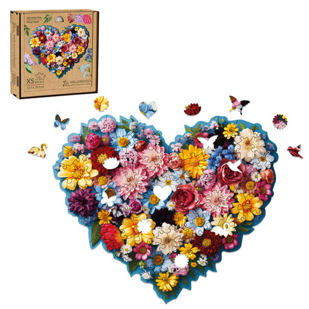 Puzzle drewniane Milliwood - Celebrating - Floral Heart 23,5x19,5 - 100 el.