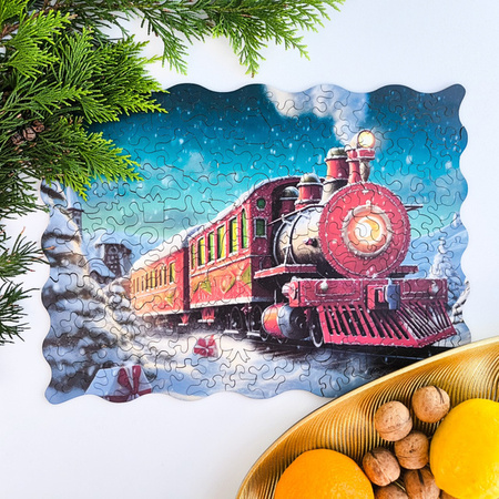 Puzzle drewniane – Christmas – Świąteczny pociąg – 200 el.