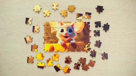 Puzzle drewniane – Yippee cutie – Myszka – 70 el.