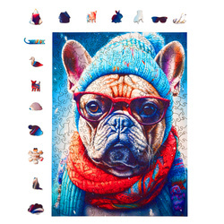 Puzzle drewniane – Cold is cool – Buldog Gustaw – 316 el.