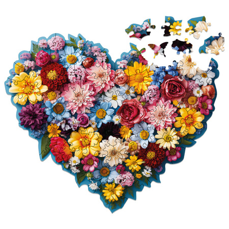 Puzzle drewniane Milliwood - Celebrating - Floral Heart 23,5x19,5 - 100 el.