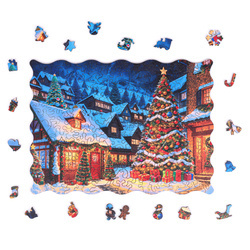 Puzzle drewniane – Christmas- Świąteczna wioska – 200 el.